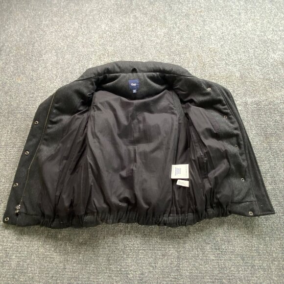 Gap Vest Womens XS Gray Puffer Down-Filled Wool-Blend Full Zip with Snap Preppy - Picture 12 of 13